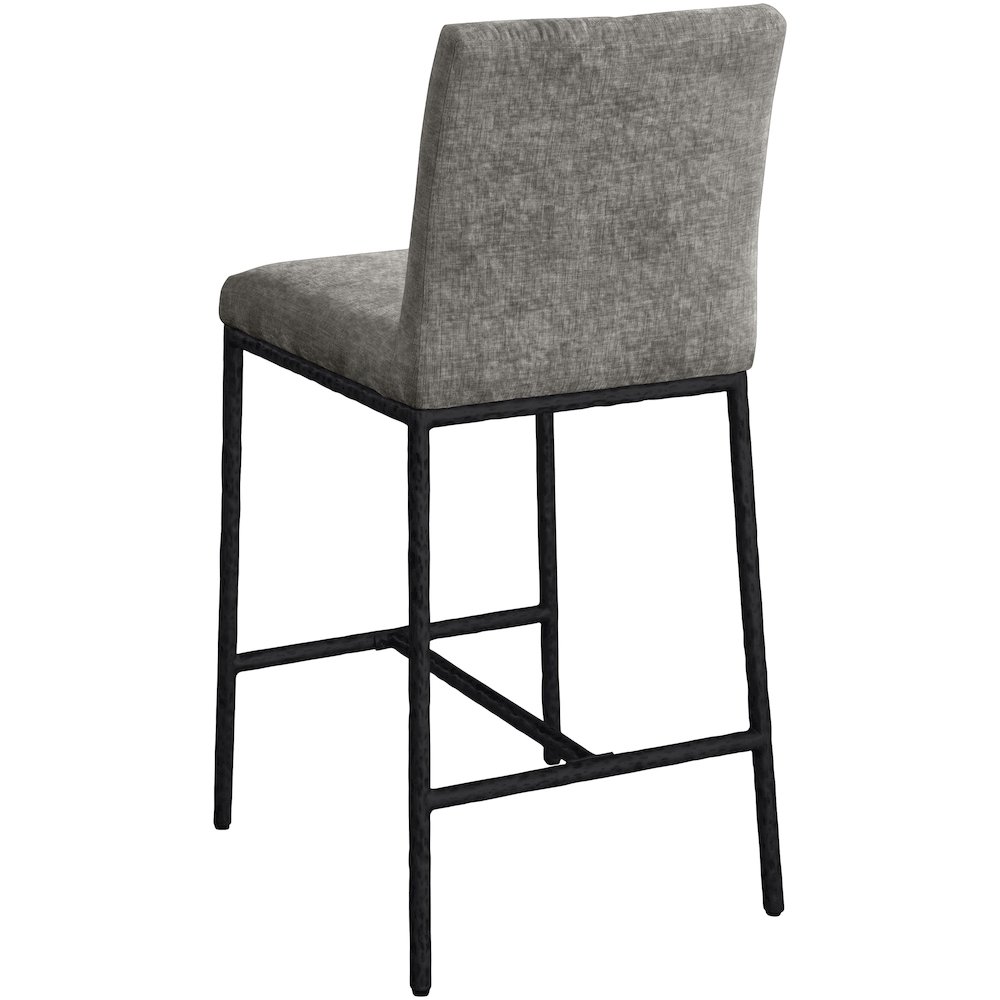 Reeves Grey Chenille Fabric Upholstered Counter Stool, Set of 2. Picture 5
