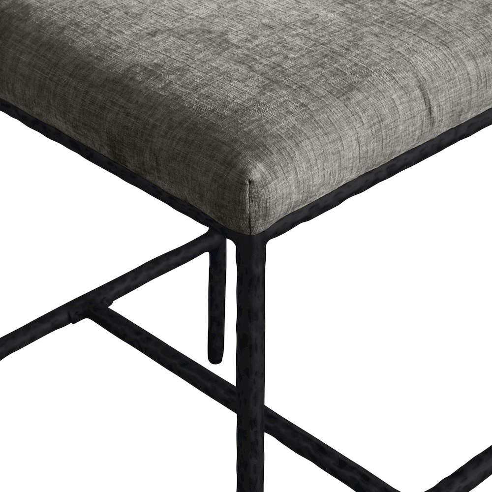 Reeves Grey Chenille Fabric Upholstered Counter Stool, Set of 2. Picture 6