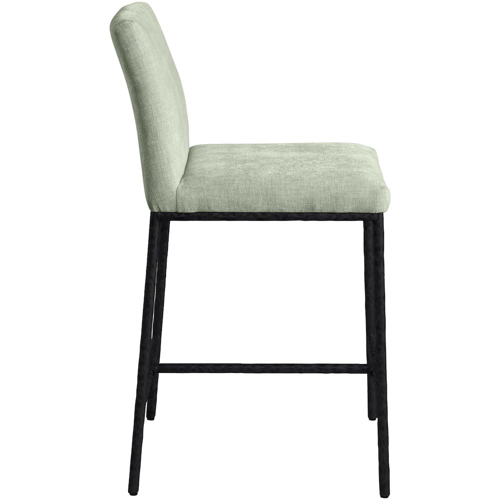 Reeves Mint Chenille Fabric Upholstered Counter Stool, Set of 2. Picture 3