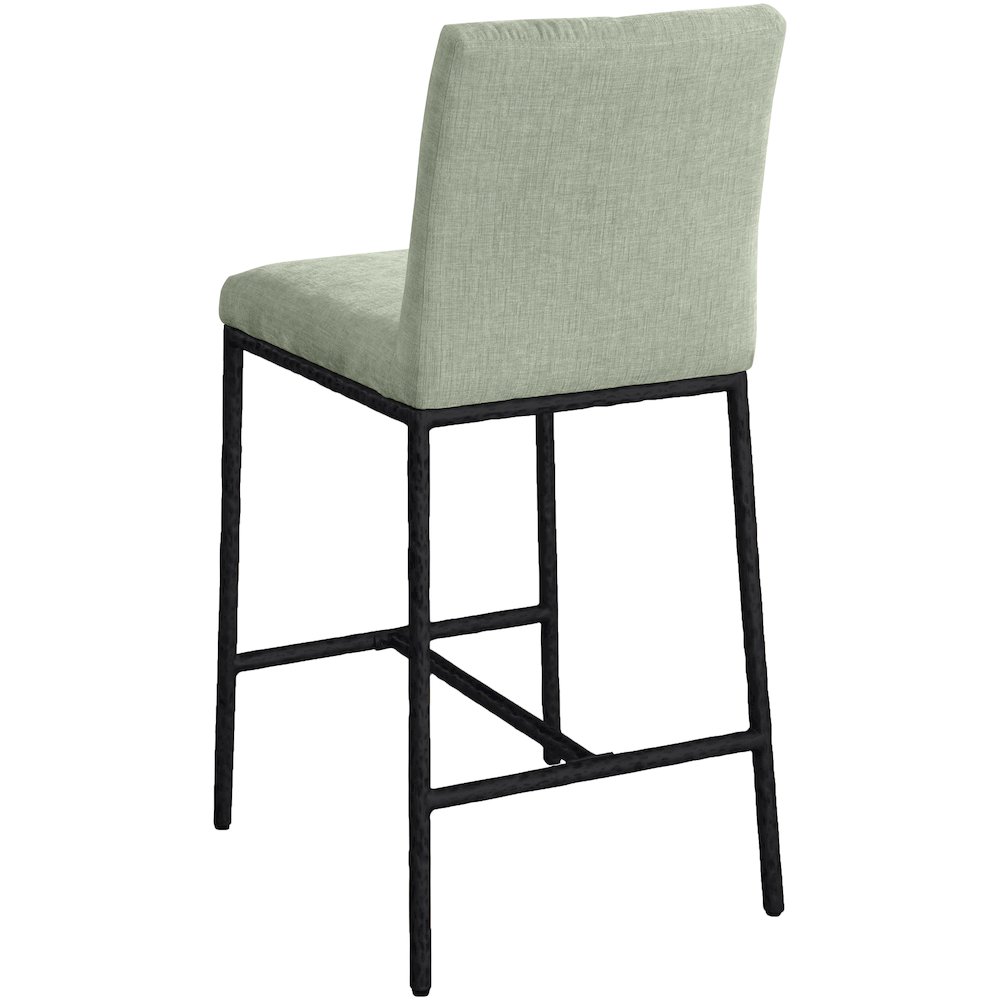 Reeves Mint Chenille Fabric Upholstered Counter Stool, Set of 2. Picture 5