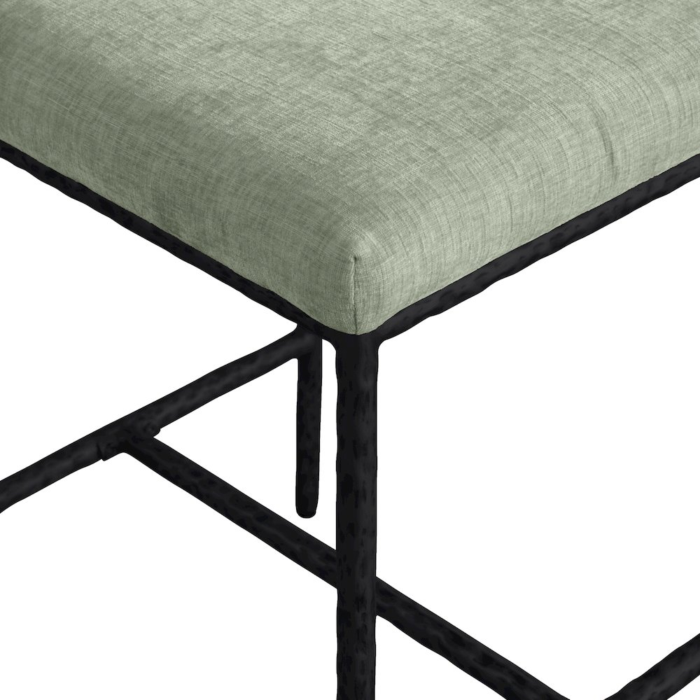 Reeves Mint Chenille Fabric Upholstered Counter Stool, Set of 2. Picture 6