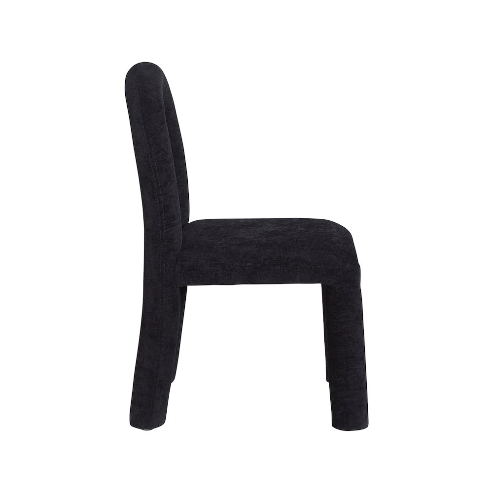 Amari Black Chenille Fabric Dining Chair, Set of 2. Picture 4