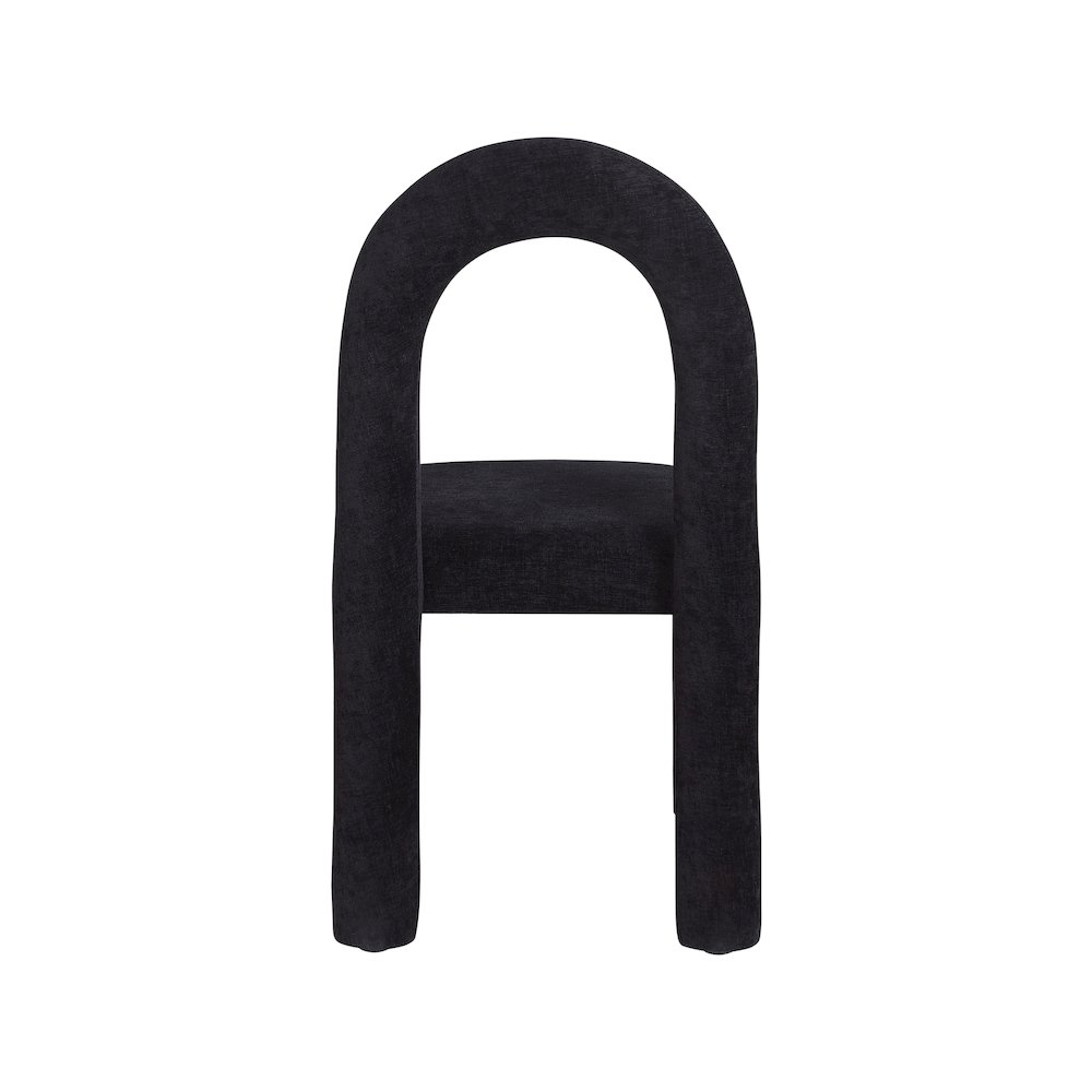Amari Black Chenille Fabric Dining Chair, Set of 2. Picture 5