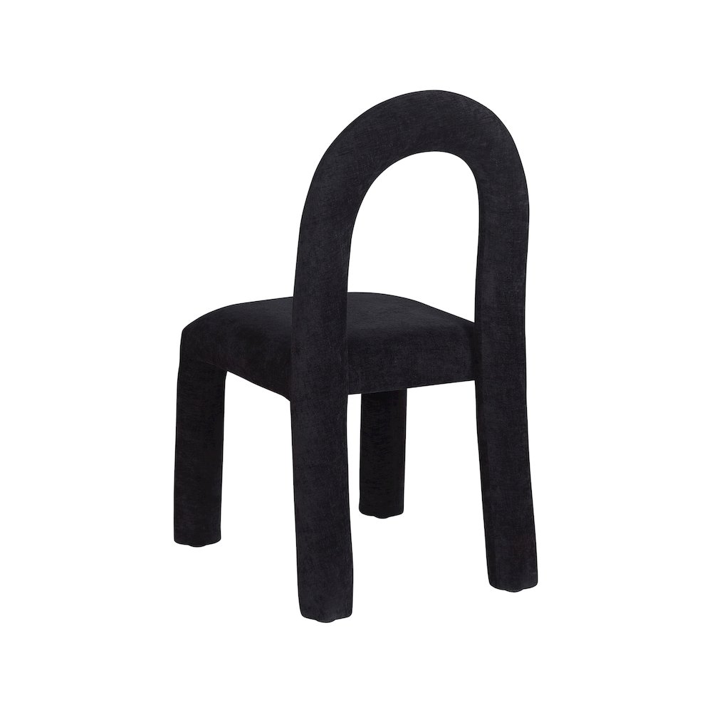 Amari Black Chenille Fabric Dining Chair, Set of 2. Picture 6