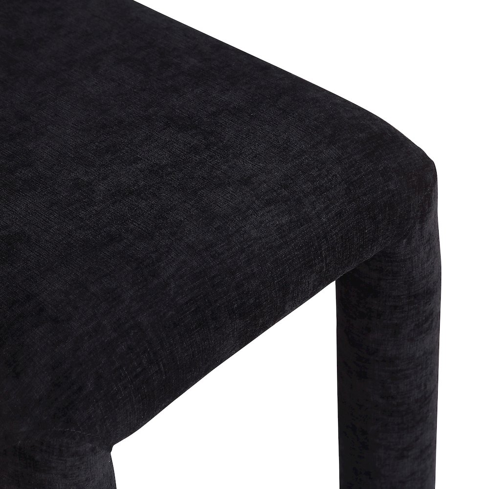 Amari Black Chenille Fabric Dining Chair, Set of 2. Picture 7