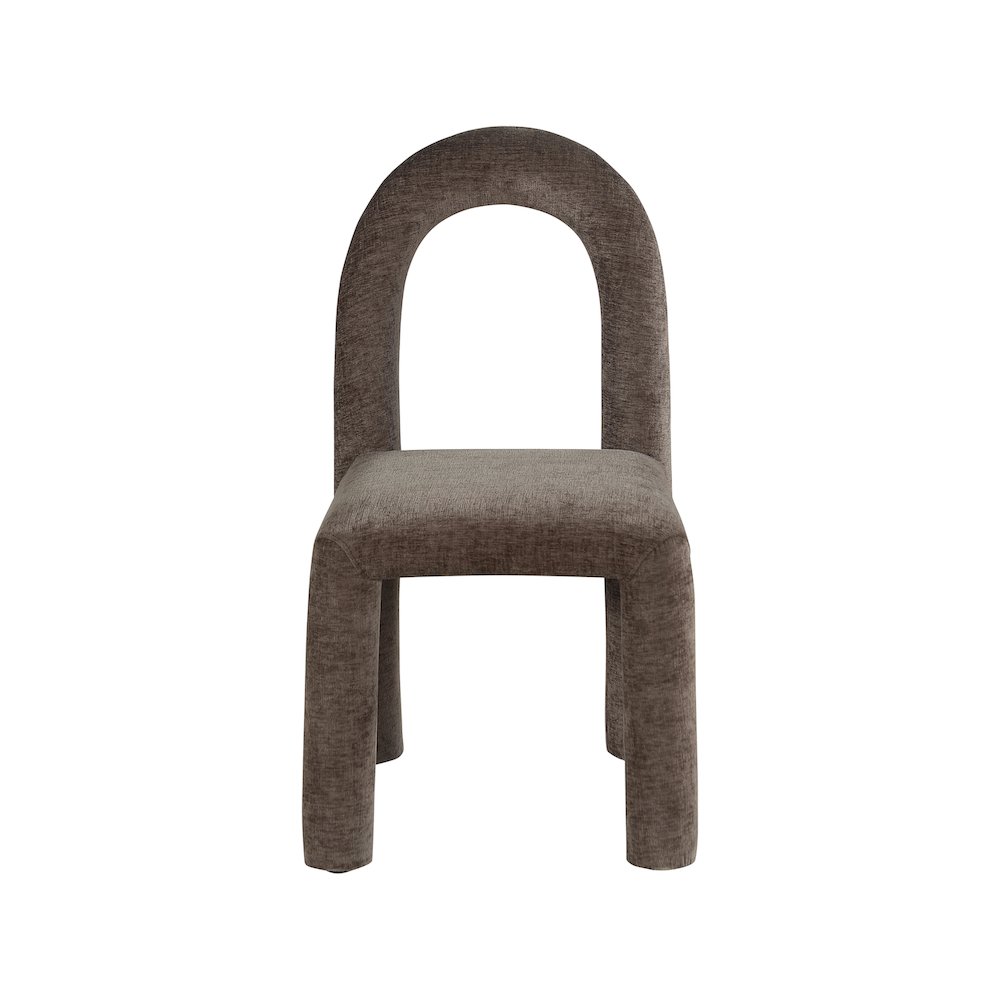 Amari Brown Chenille Fabric Dining Chair, Set of 2. Picture 3