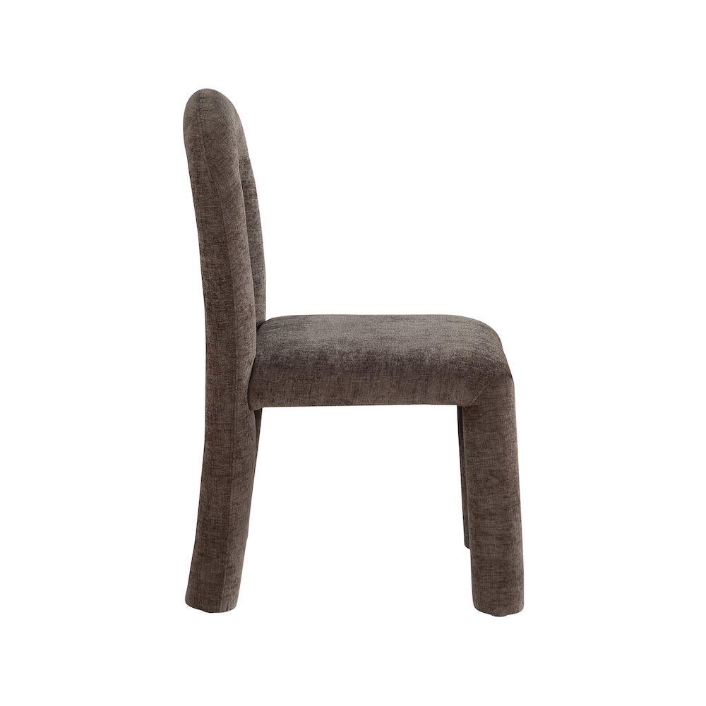 Amari Brown Chenille Fabric Dining Chair, Set of 2. Picture 4