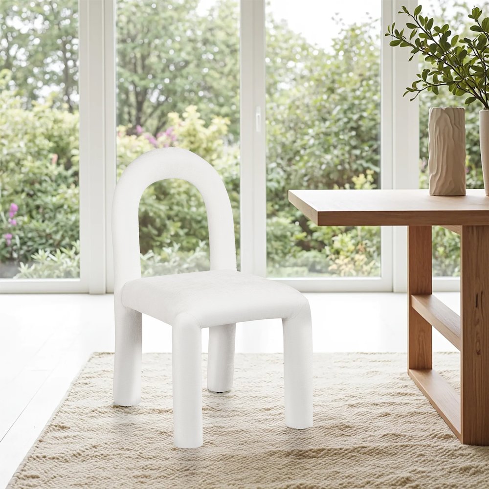 Amari Cream Chenille Fabric Dining Chair, Set of 2. Picture 2