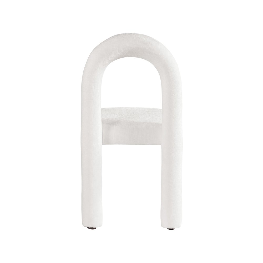 Amari Cream Chenille Fabric Dining Chair, Set of 2. Picture 5