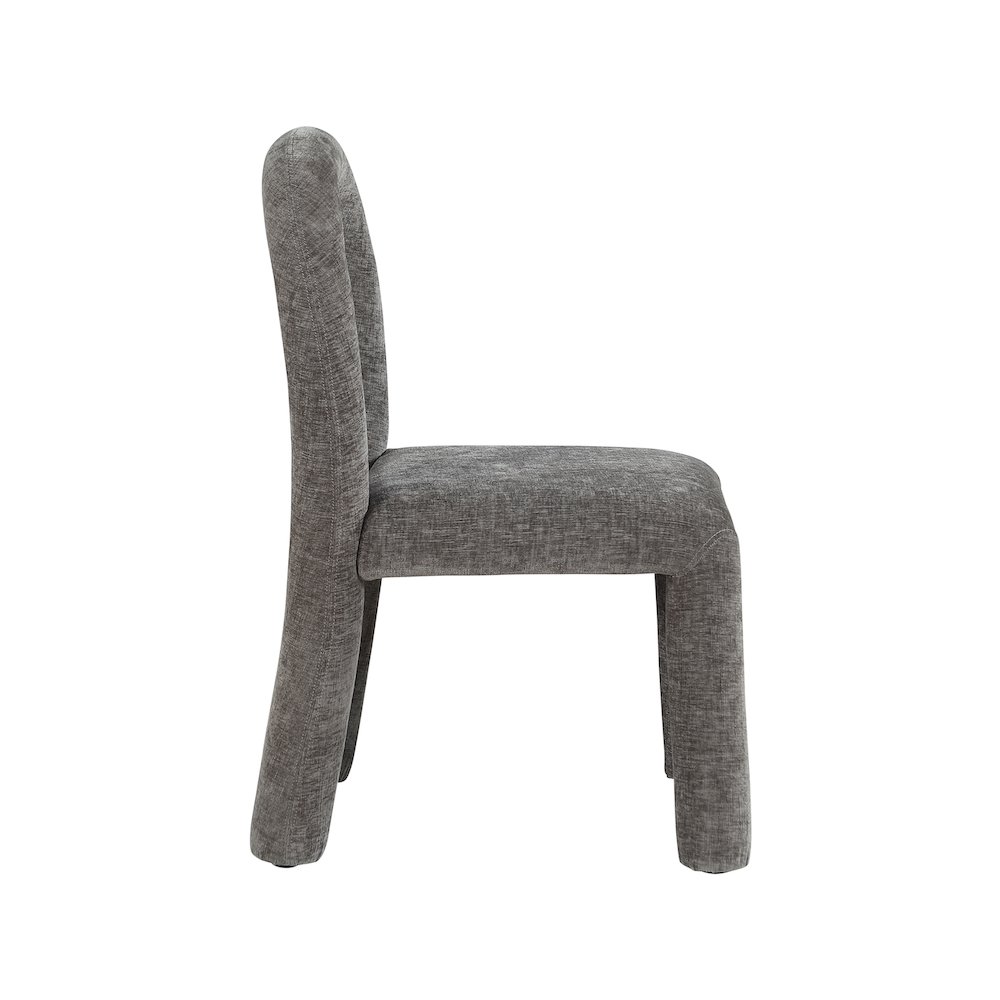 Amari Grey Chenille Fabric Dining Chair, Set of 2. Picture 4