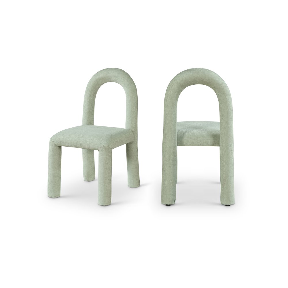 Amari Mint Chenille Fabric Dining Chair, Set of 2. Picture 1