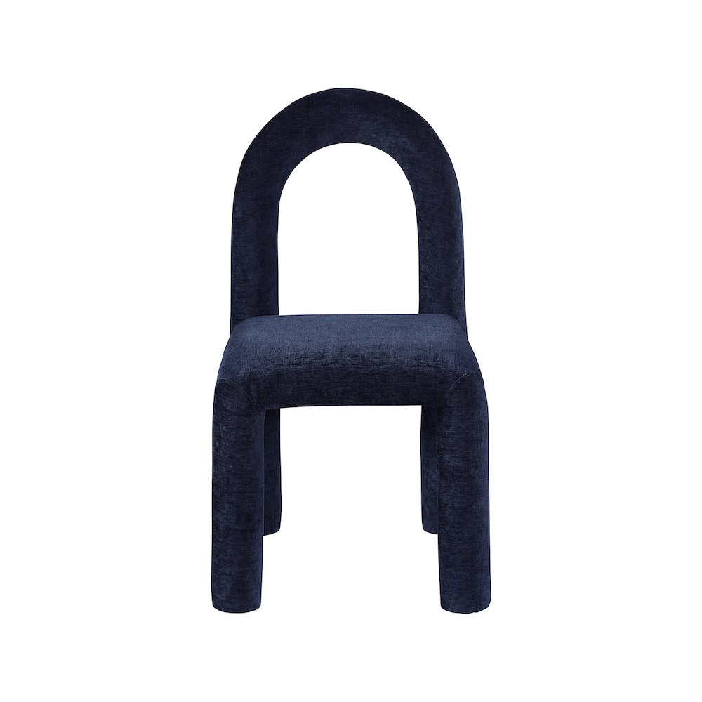 Amari Navy Chenille Fabric Dining Chair, Set of 2. Picture 3