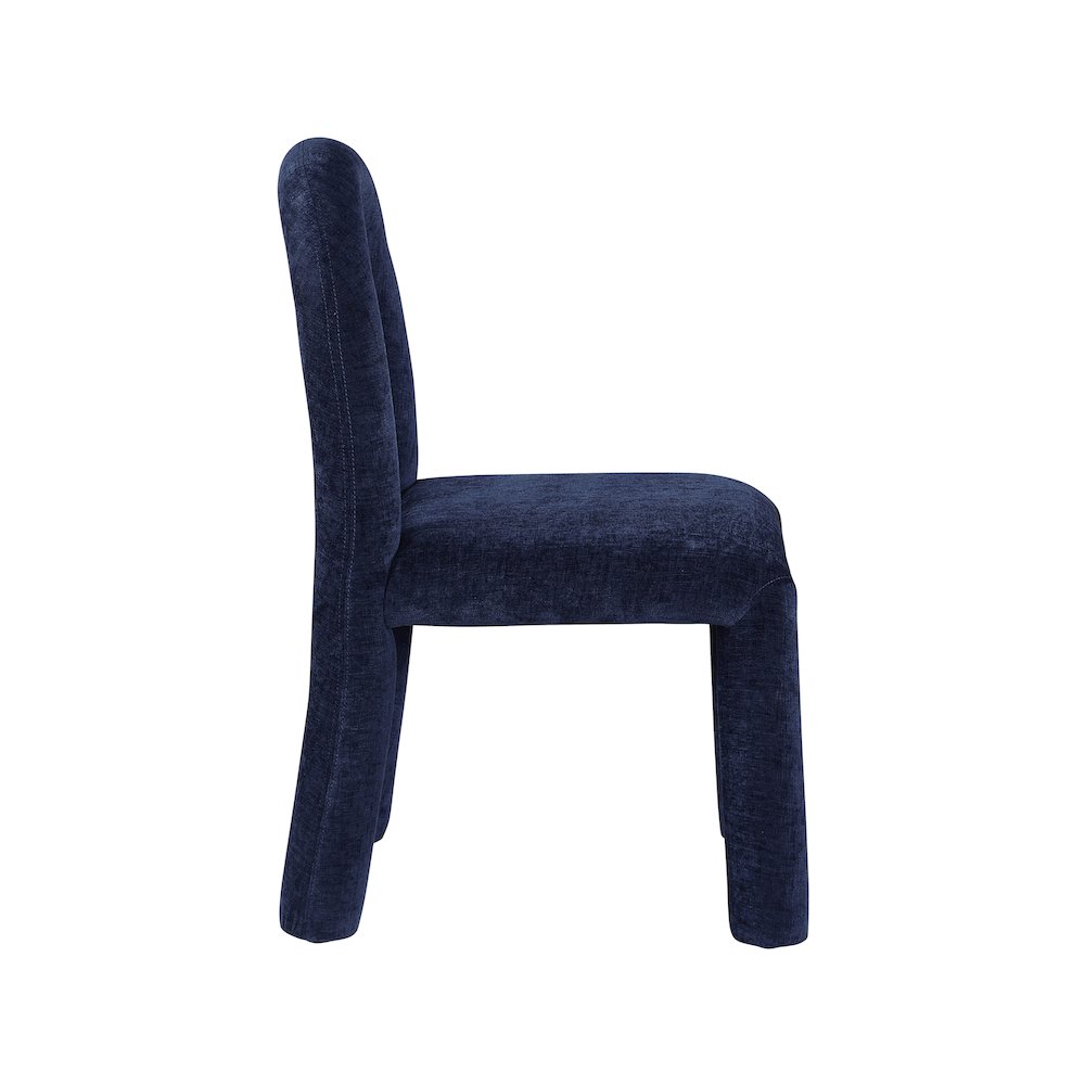 Amari Navy Chenille Fabric Dining Chair, Set of 2. Picture 4