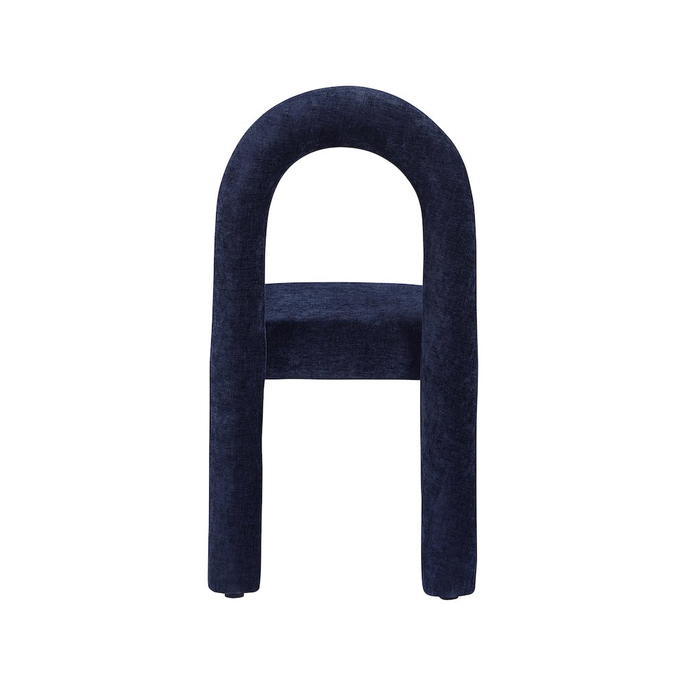 Amari Navy Chenille Fabric Dining Chair, Set of 2. Picture 5