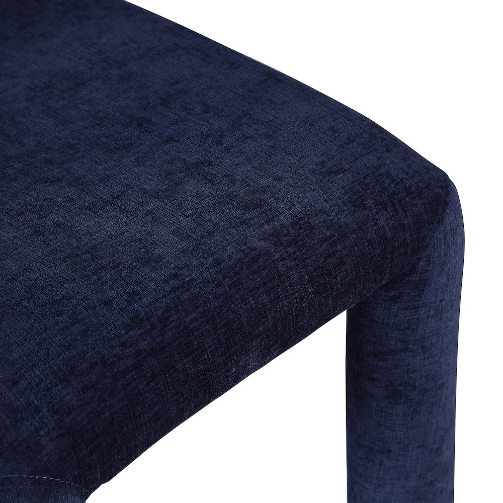 Amari Navy Chenille Fabric Dining Chair, Set of 2. Picture 7