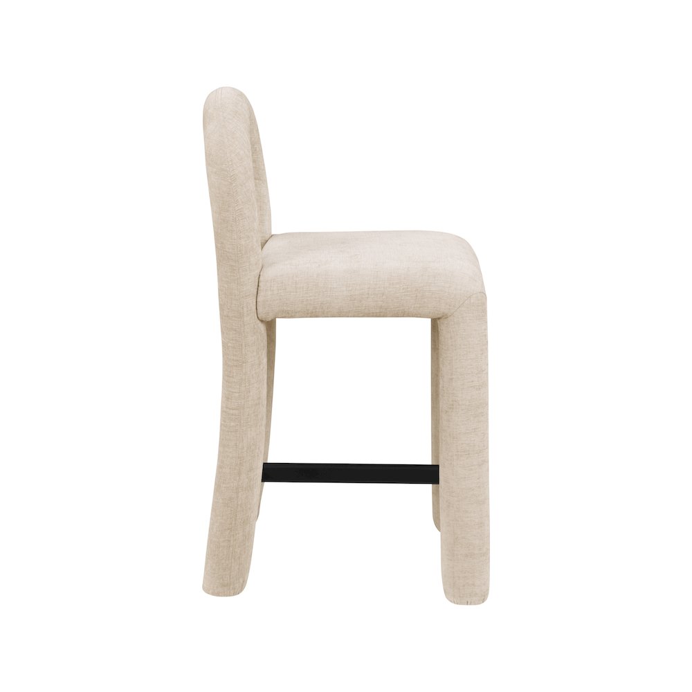 Amari Beige Chenille Fabric Stool. Picture 4