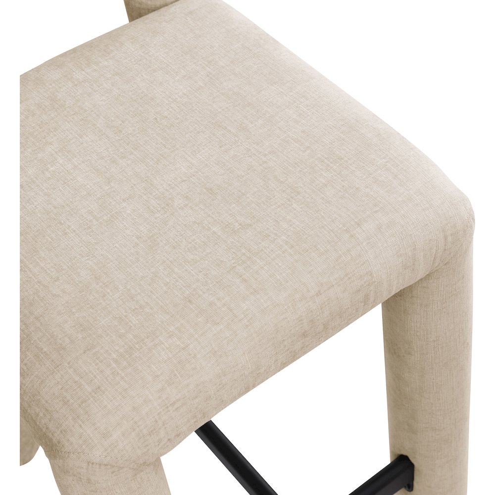 Amari Beige Chenille Fabric Stool. Picture 7