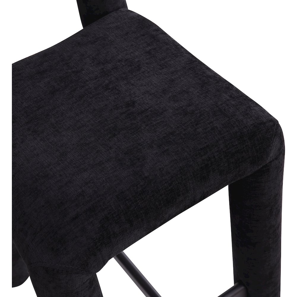 Amari Black Chenille Fabric Stool. Picture 7