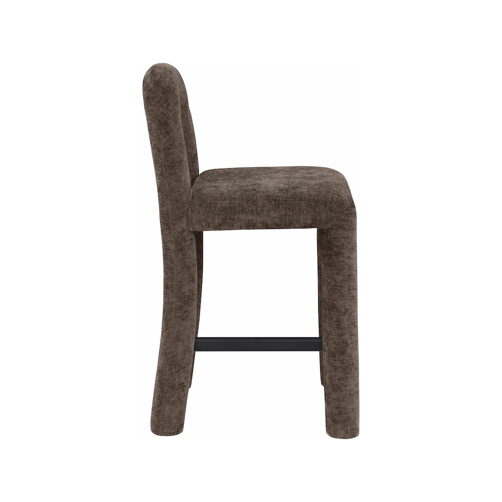 Amari Brown Chenille Fabric Stool. Picture 4