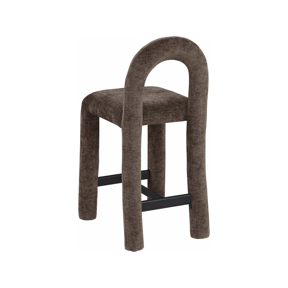 Amari Brown Chenille Fabric Stool. Picture 6