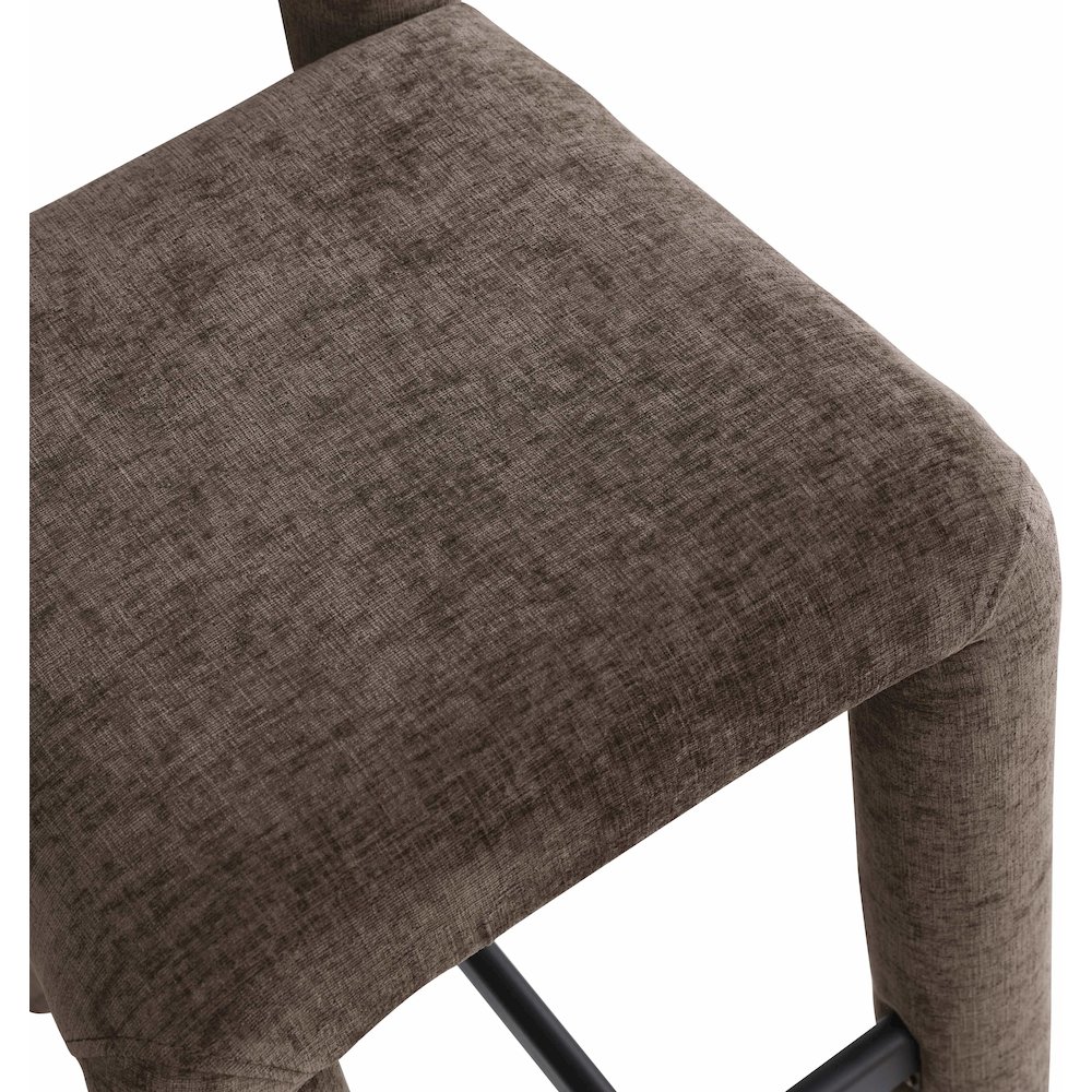 Amari Brown Chenille Fabric Stool. Picture 7