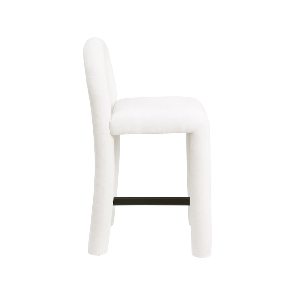 Amari Cream Chenille Fabric Stool. Picture 4