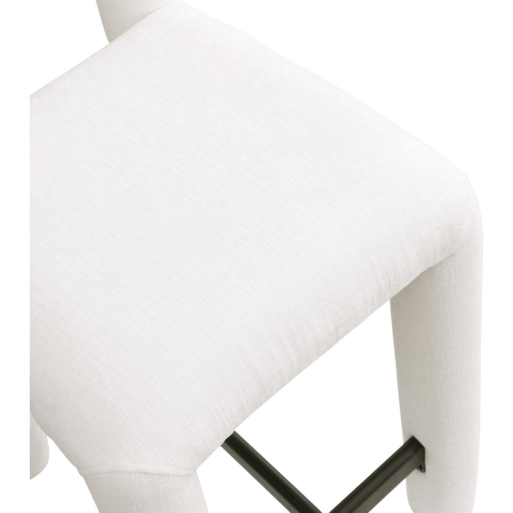 Amari Cream Chenille Fabric Stool. Picture 7