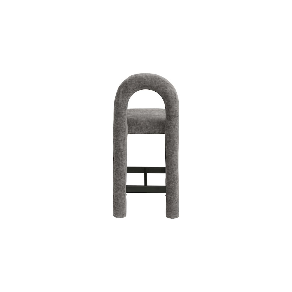 Amari Grey Chenille Fabric Stool. Picture 5