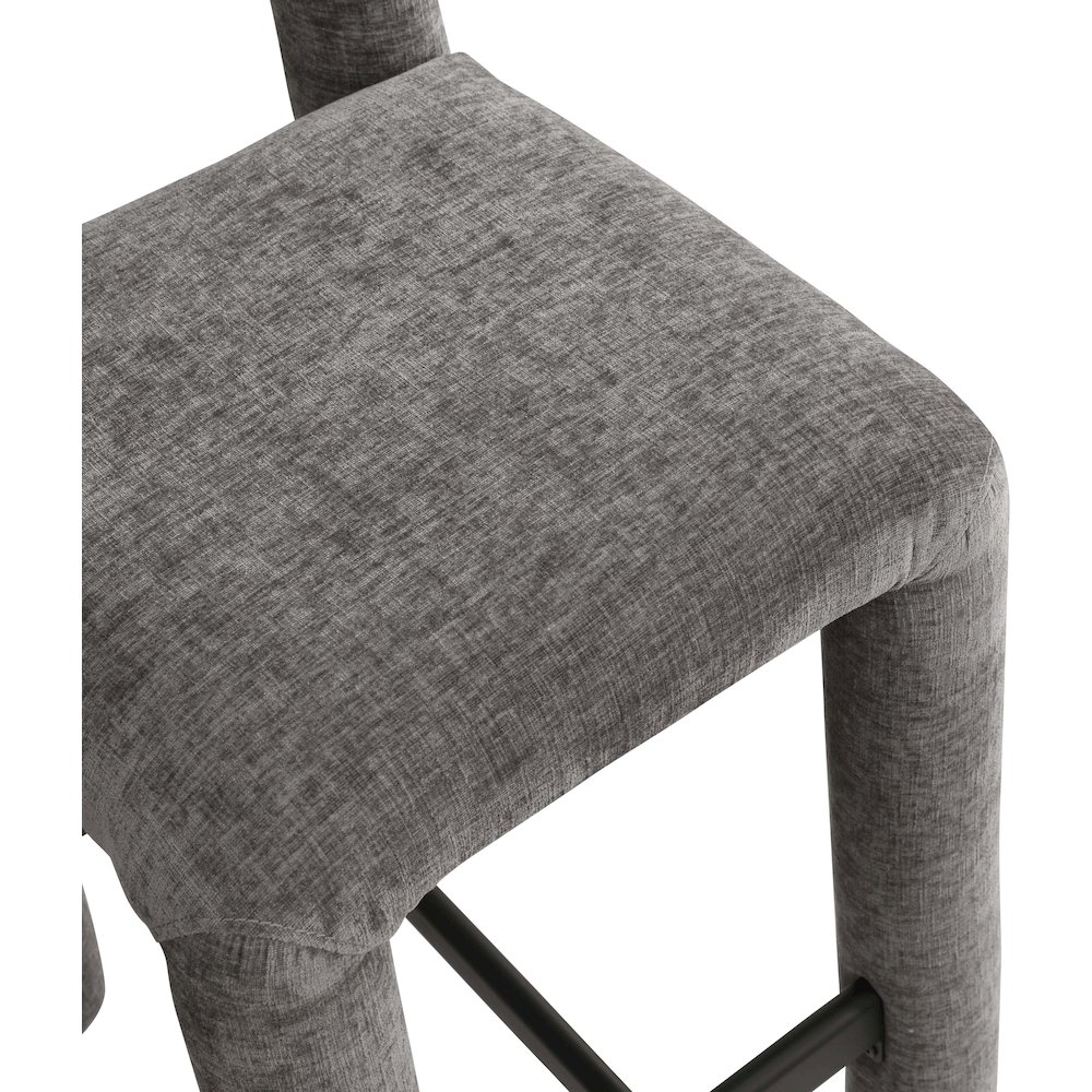 Amari Grey Chenille Fabric Stool. Picture 7