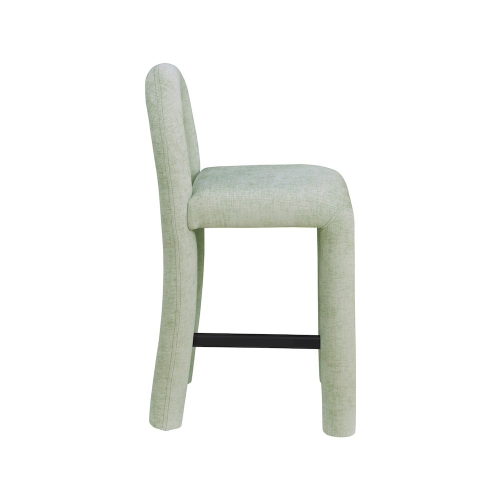 Amari Mint Chenille Fabric Stool. Picture 4