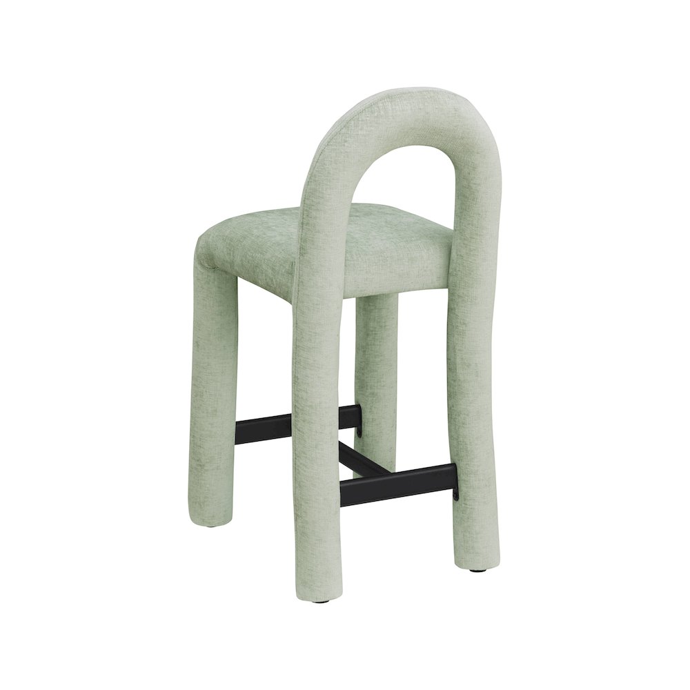 Amari Mint Chenille Fabric Stool. Picture 6