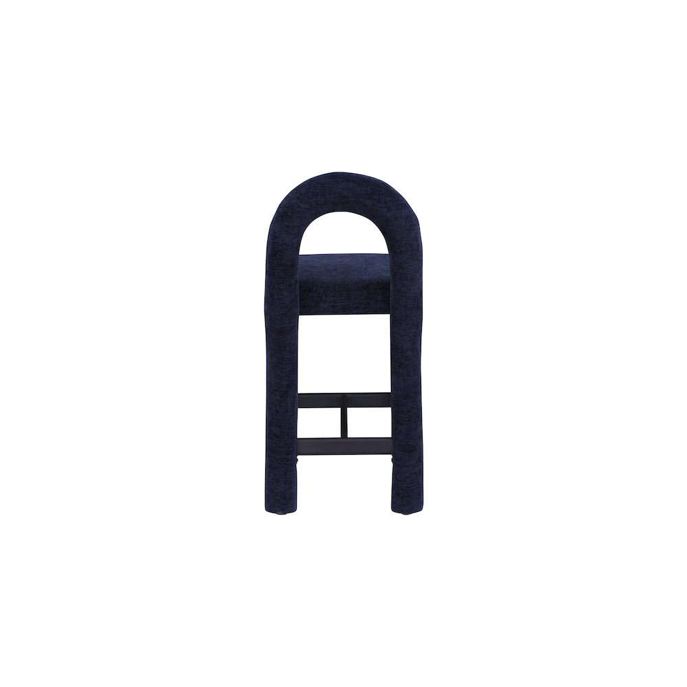 Amari Navy Chenille Fabric Stool. Picture 5