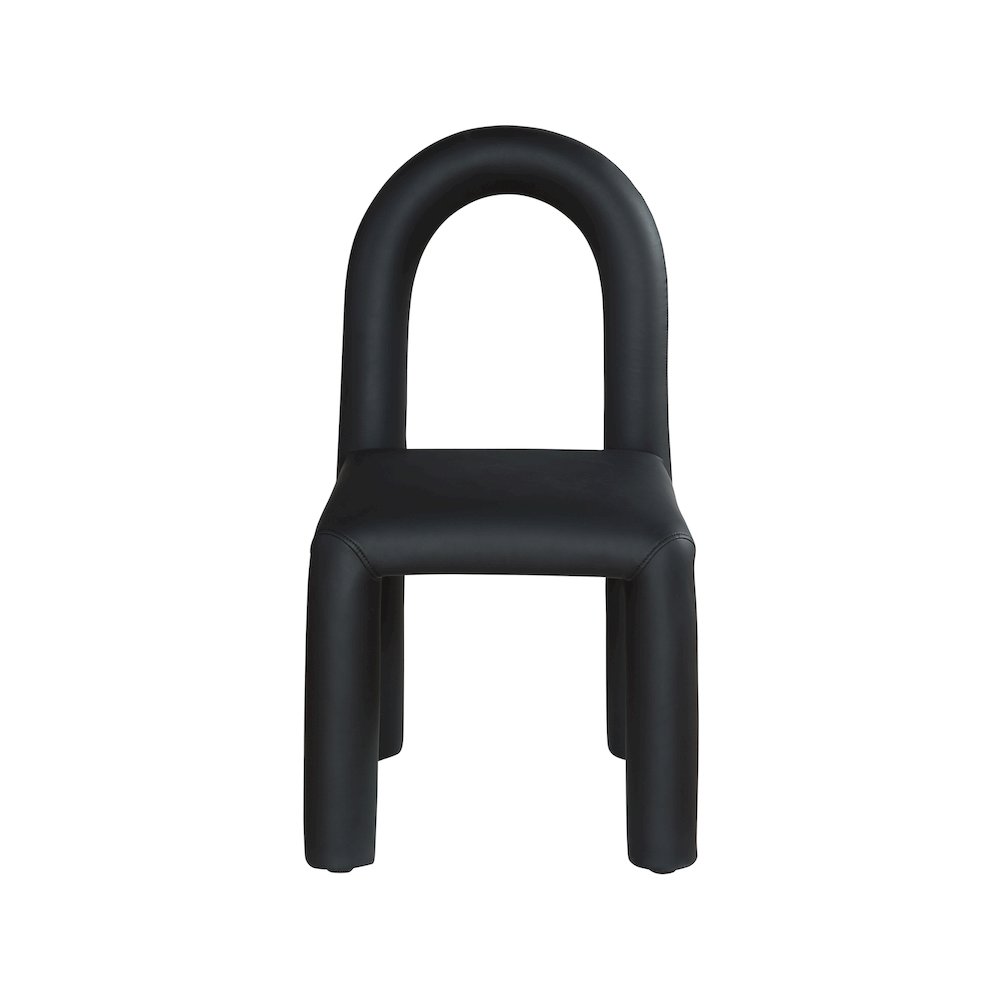 Amari Black Vegan Leather Dining Chair, Set of 2. Picture 3