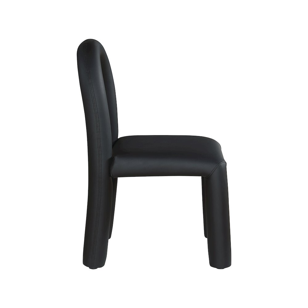 Amari Black Vegan Leather Dining Chair, Set of 2. Picture 4