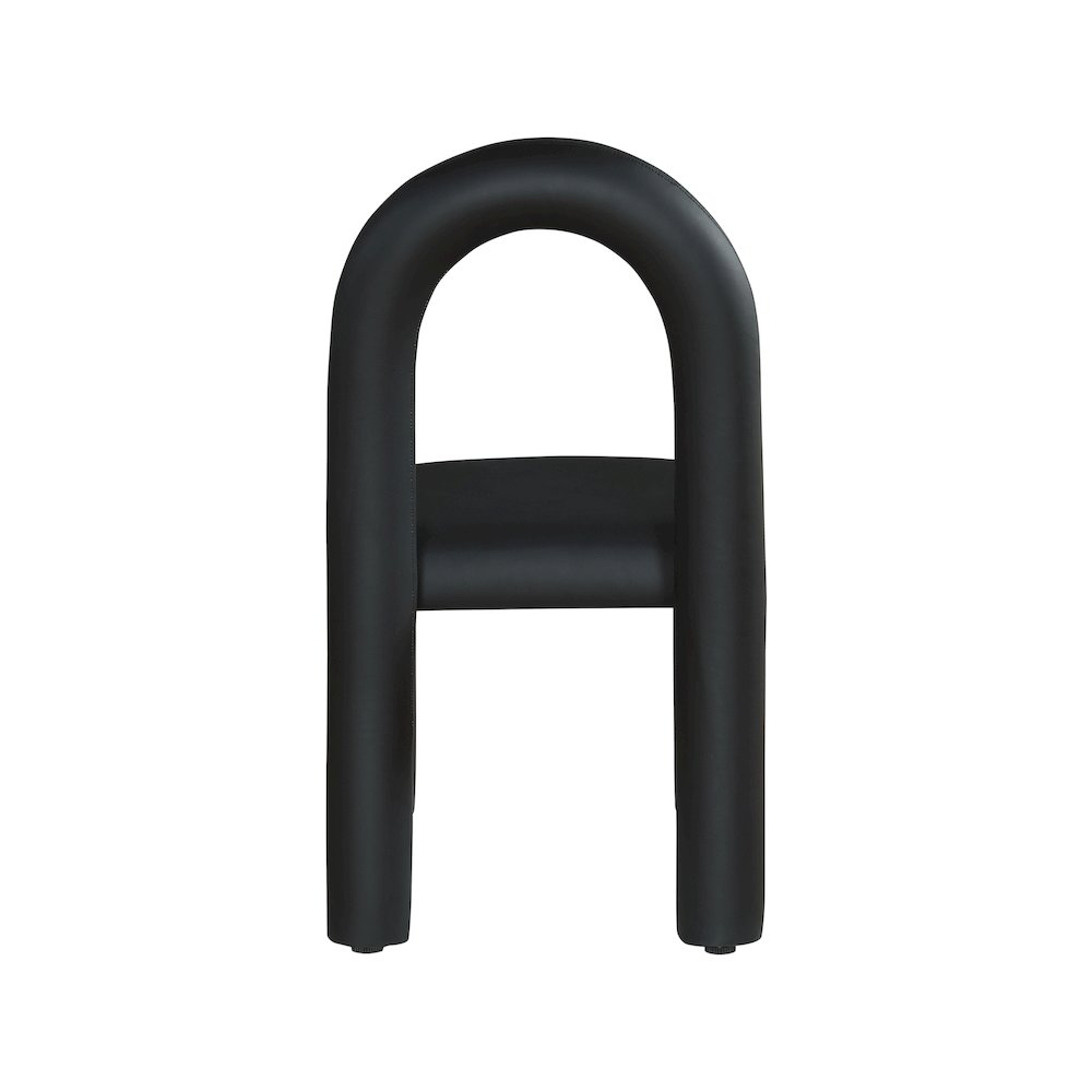 Amari Black Vegan Leather Dining Chair, Set of 2. Picture 5