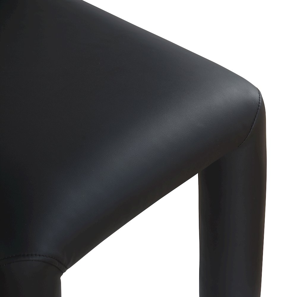 Amari Black Vegan Leather Dining Chair, Set of 2. Picture 7