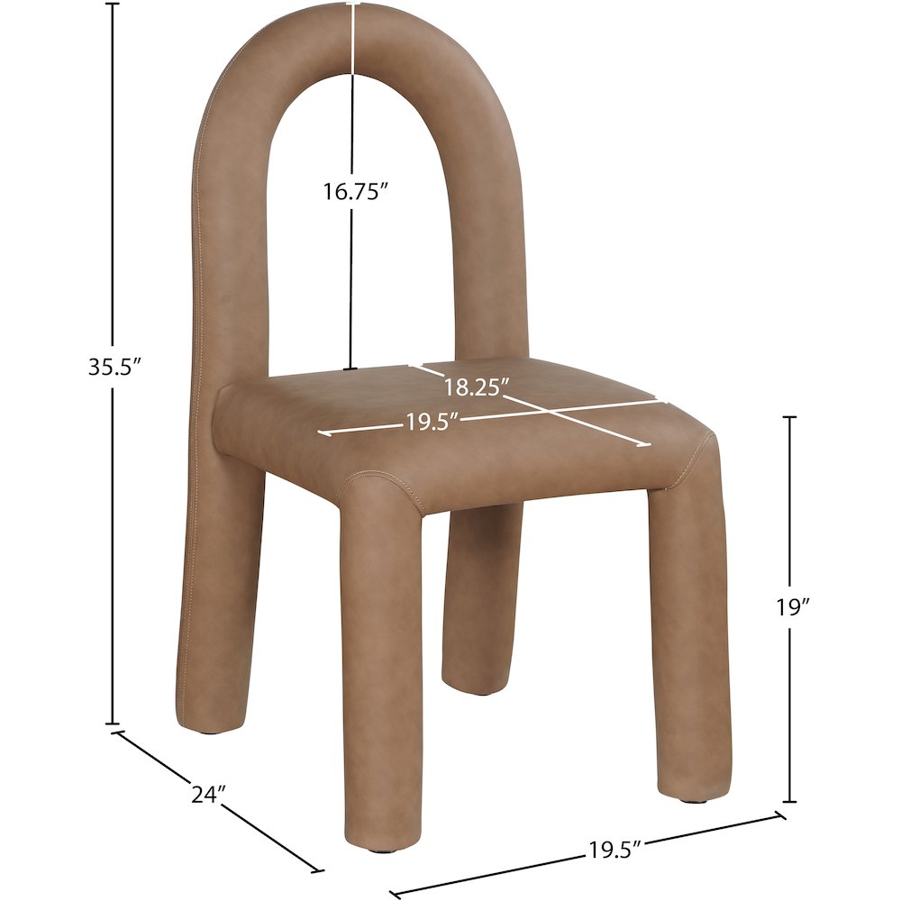 Amari Brown Vegan Leather Dining Chair, Set of 2. Picture 8