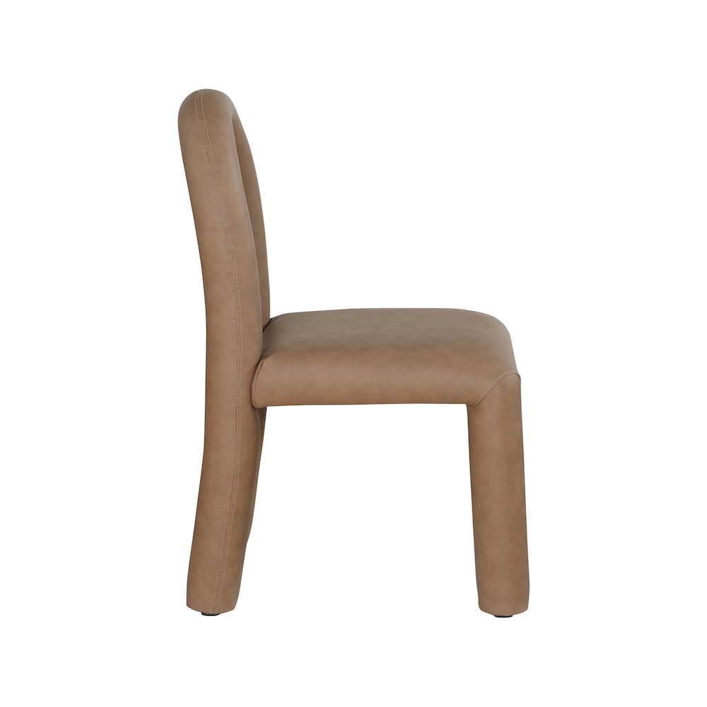 Amari Brown Vegan Leather Dining Chair, Set of 2. Picture 4