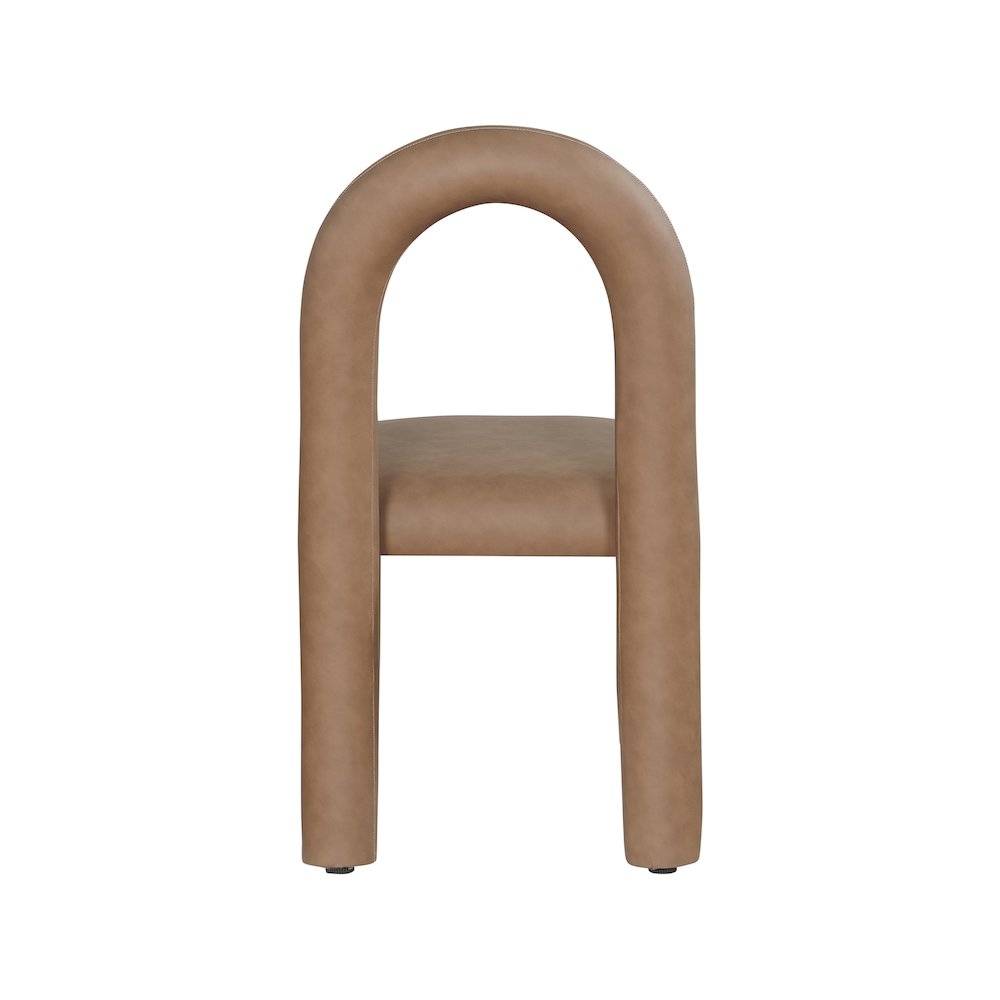Amari Brown Vegan Leather Dining Chair, Set of 2. Picture 5