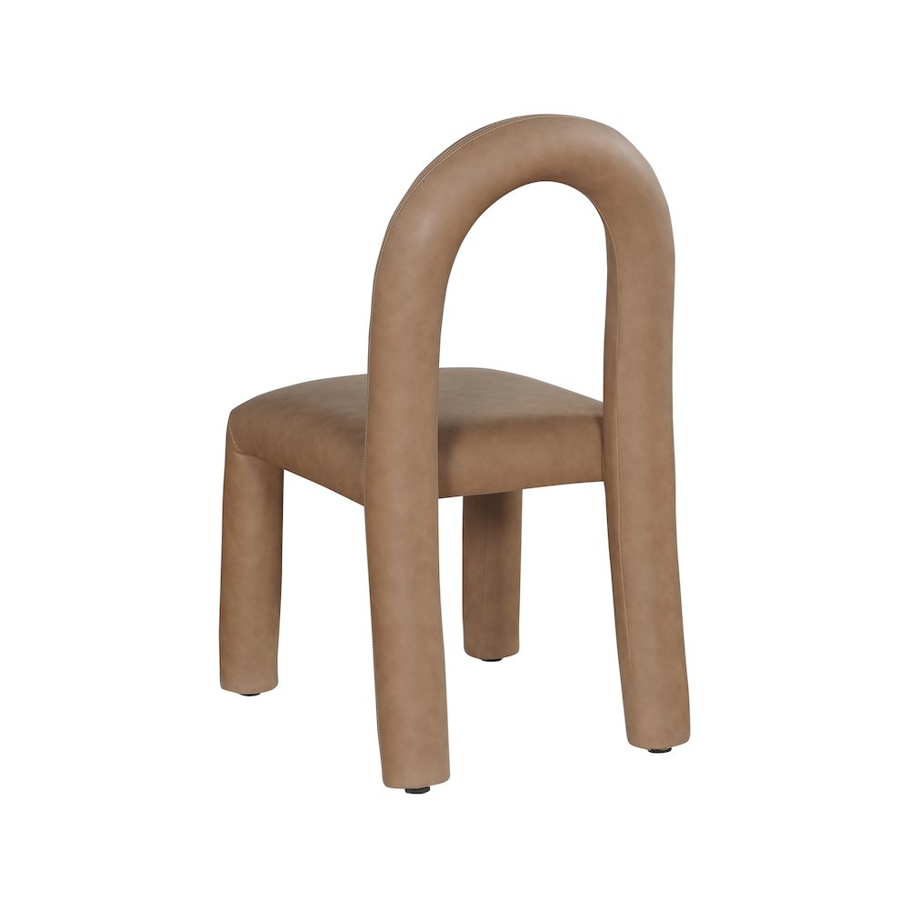 Amari Brown Vegan Leather Dining Chair, Set of 2. Picture 6