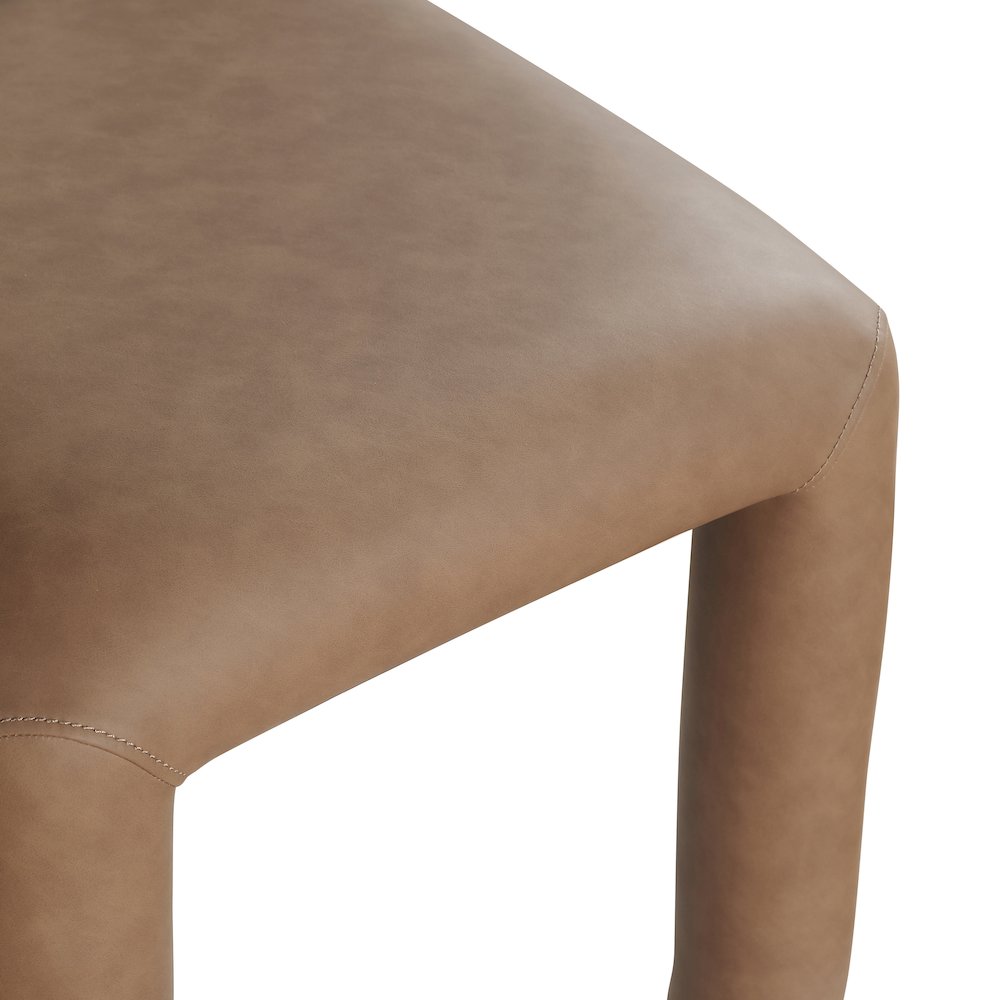 Amari Brown Vegan Leather Dining Chair, Set of 2. Picture 7