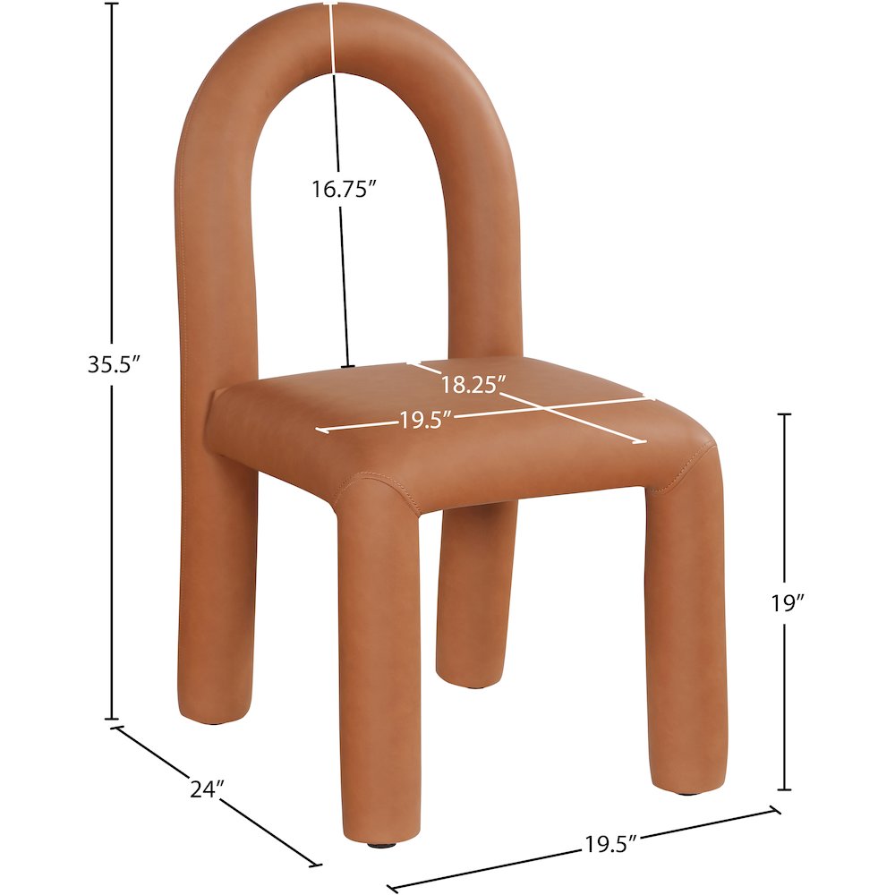 Amari Cognac Vegan Leather Dining Chair, Set of 2. Picture 8