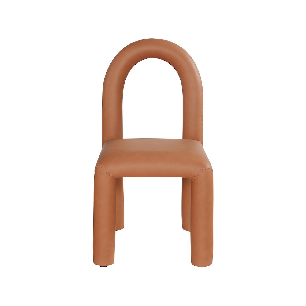 Amari Cognac Vegan Leather Dining Chair, Set of 2. Picture 3