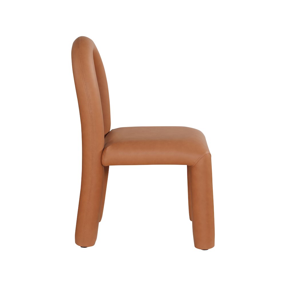 Amari Cognac Vegan Leather Dining Chair, Set of 2. Picture 4
