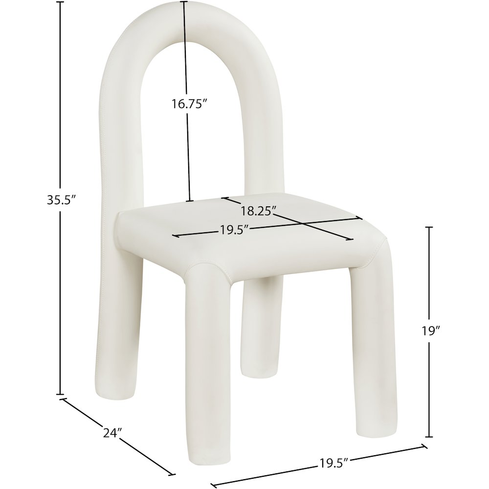 Amari Cream Vegan Leather Dining Chair, Set of 2. Picture 8