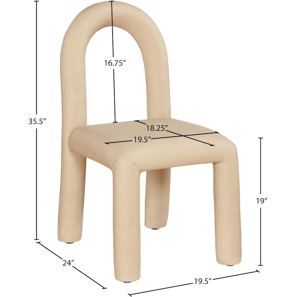Amari Tan Vegan Leather Dining Chair, Set of 2. Picture 8
