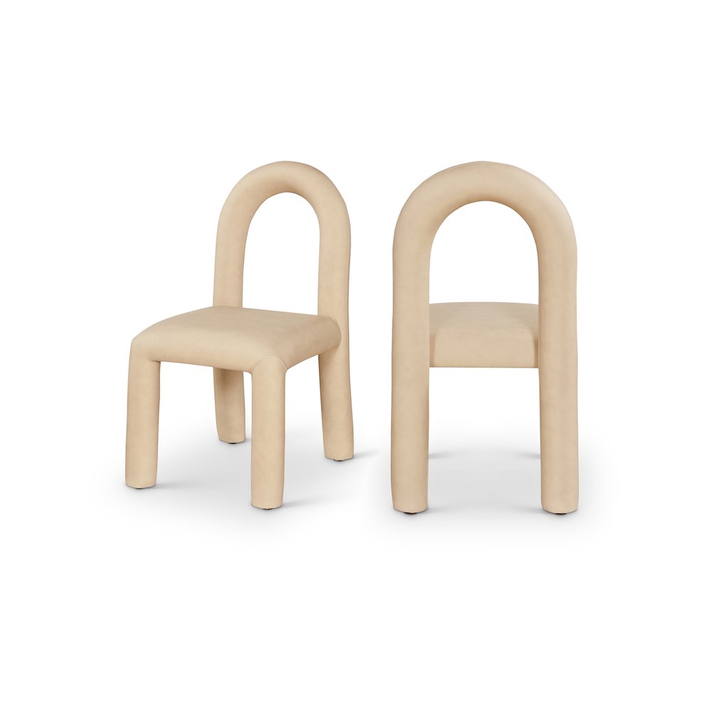 Amari Tan Vegan Leather Dining Chair, Set of 2. Picture 1