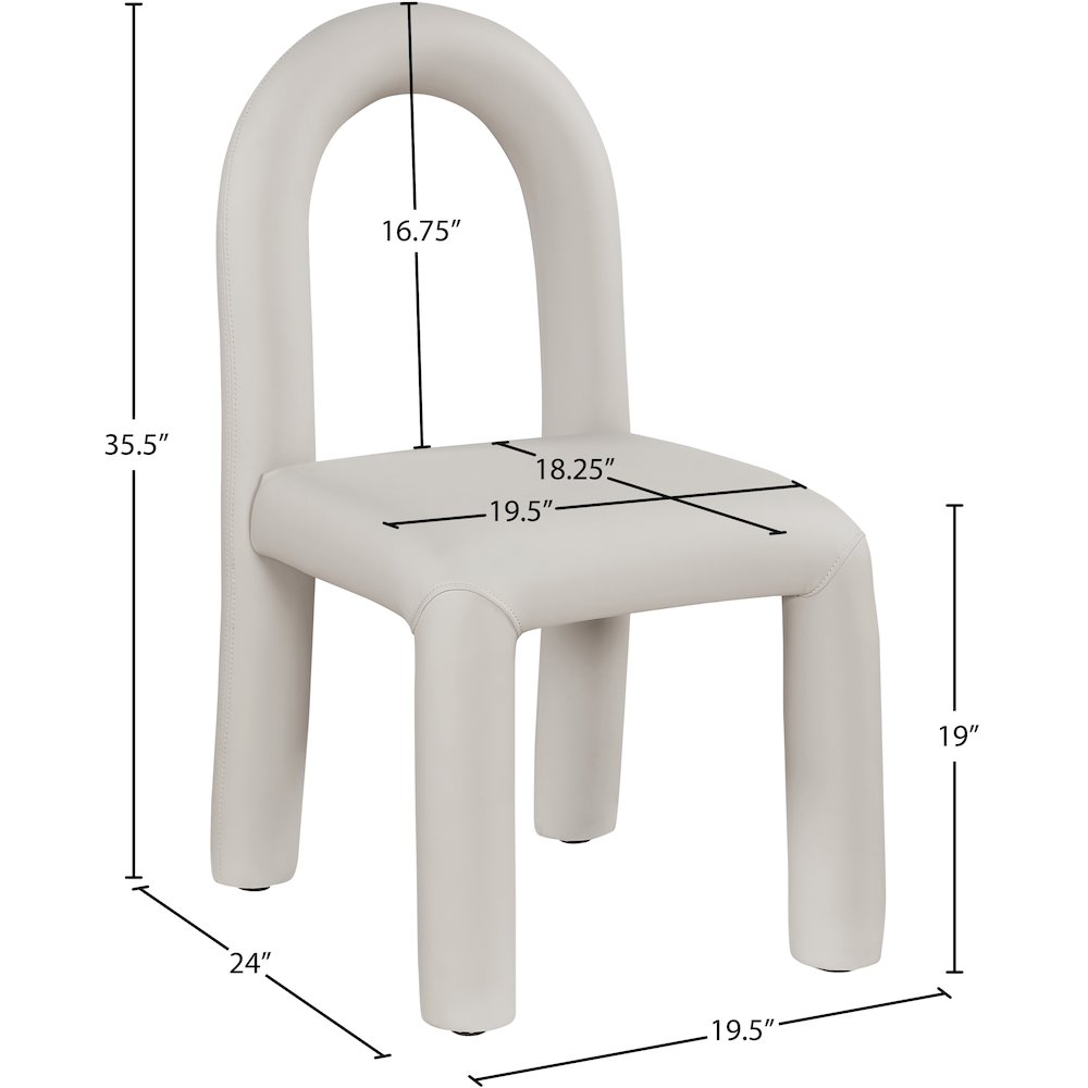 Amari Taupe Vegan Leather Dining Chair, Set of 2. Picture 8