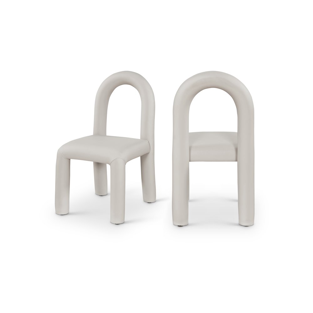 Amari Taupe Vegan Leather Dining Chair, Set of 2. Picture 1