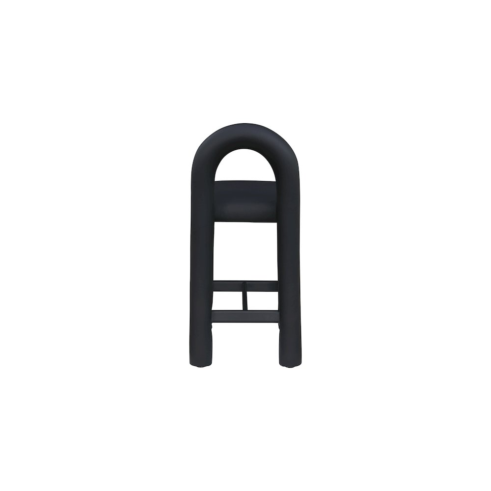 Amari Black Vegan Leather Stool. Picture 5